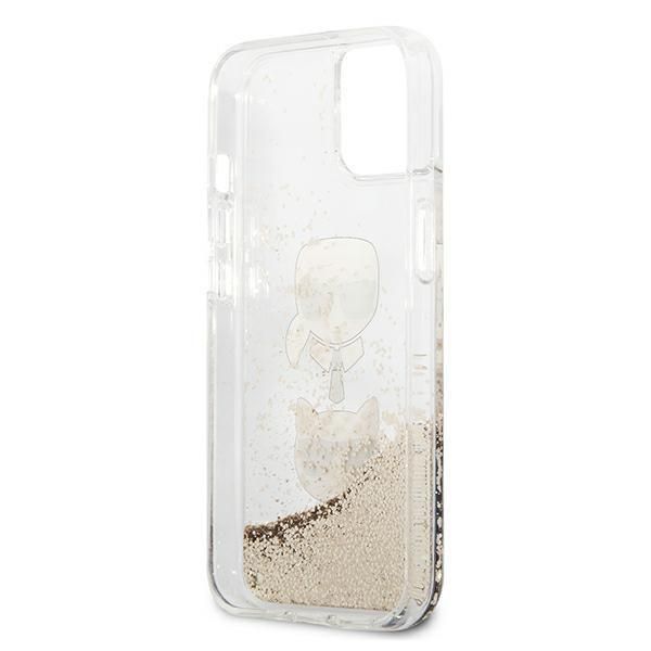 Etui Karl Lagerfeld Liquid Glitter dla iPhone 13 Mini 5,4" Złoty/Gold