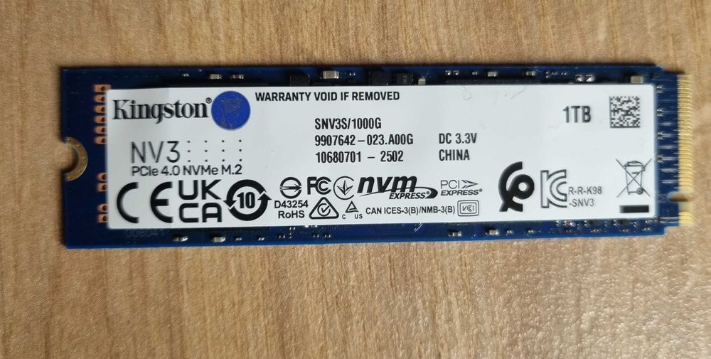 Dysk M.2 Kingston NV3 M.2 Pcie 4.0 NVMe 1TB - nowy