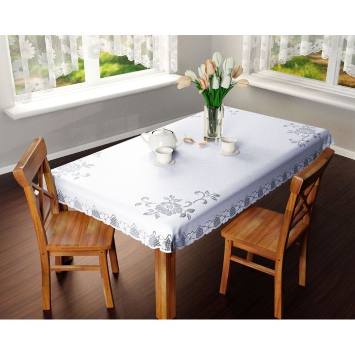 Obrus żakardowy Hadar biały 110x150cm