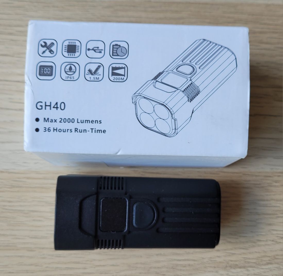 Zestaw lampek rowerowych GUB GH40 2000 lm 3600 mAh