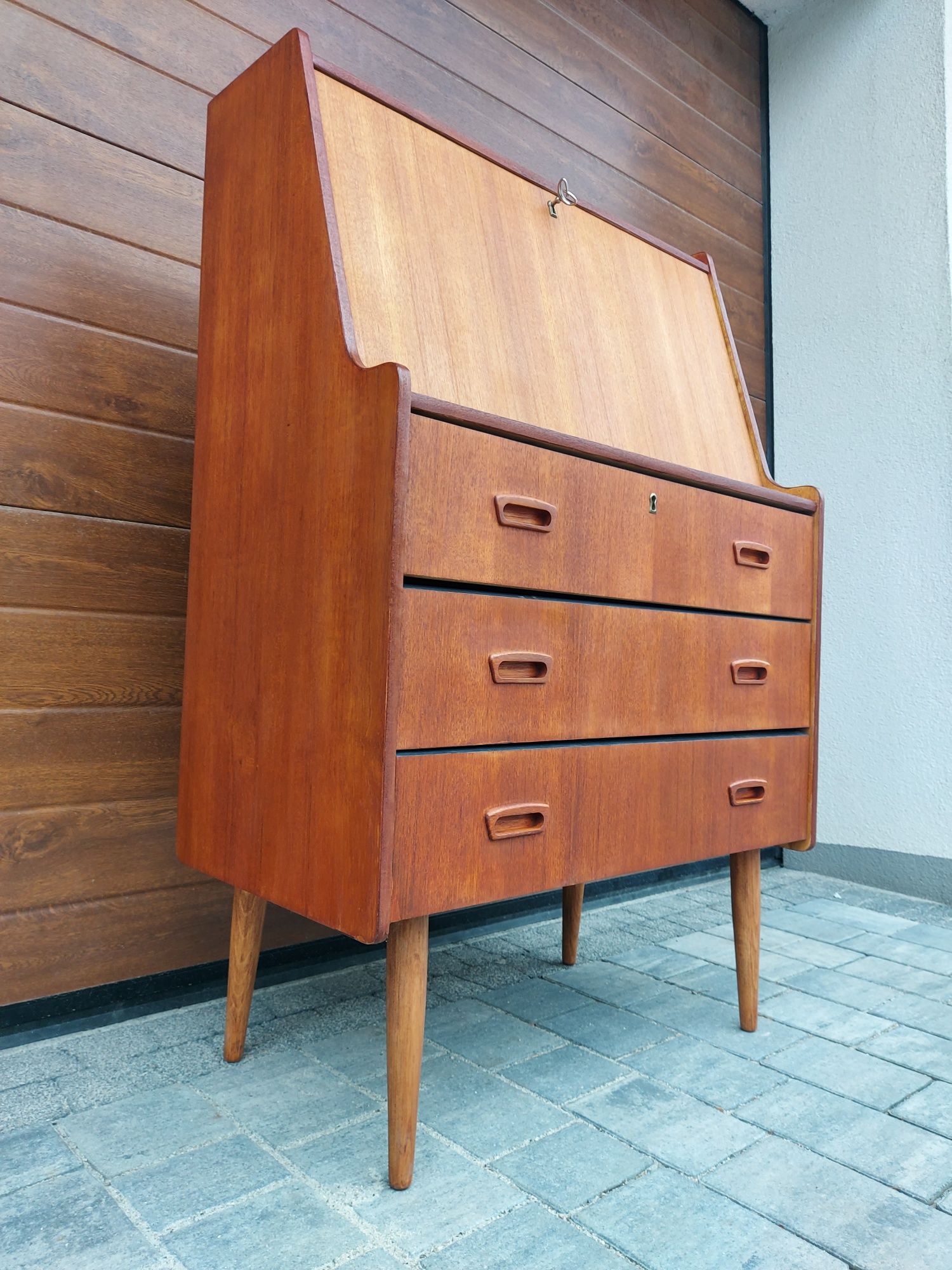 Komodka Sekretarzyk Biurko Dunski Design Lata 60 Oryginal Po Renowacji