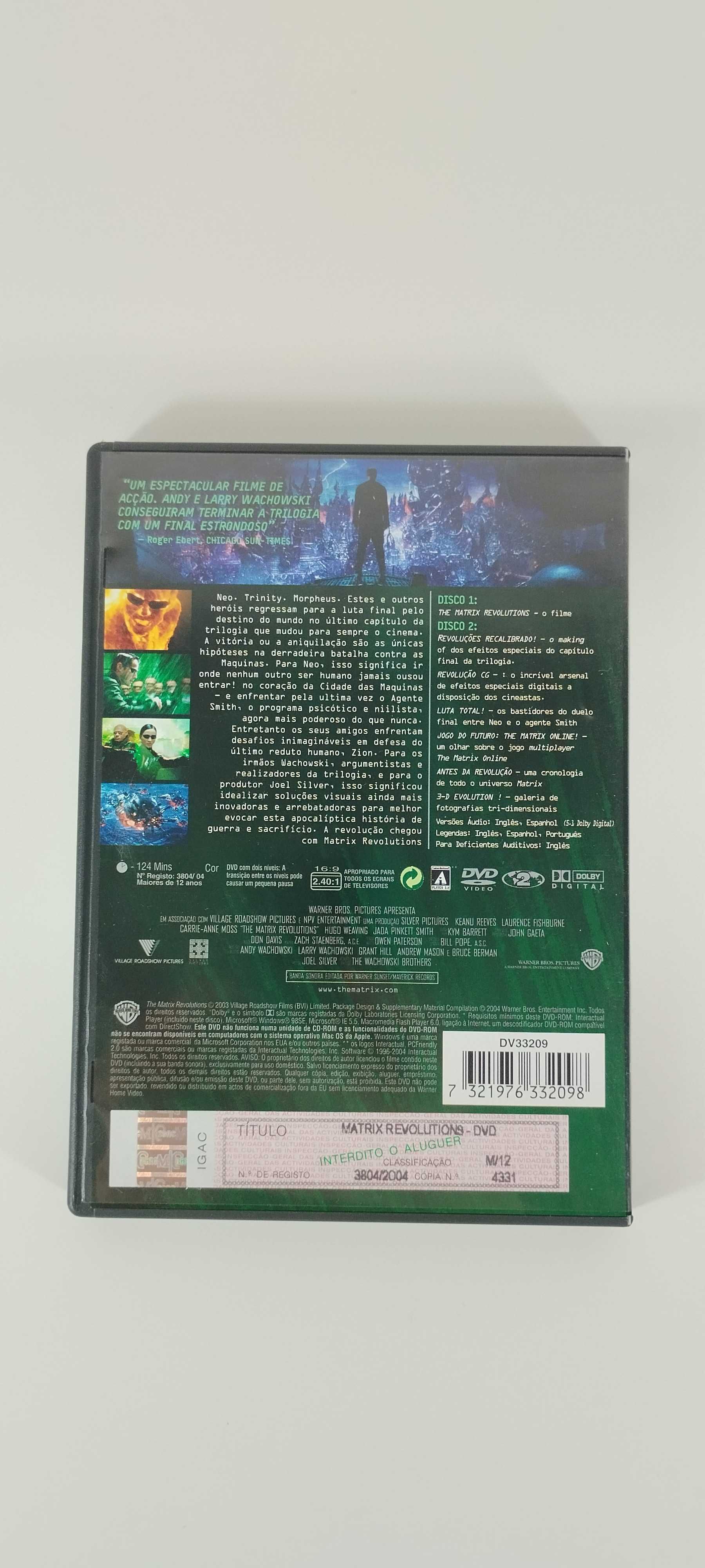 DVD Matrix Revolutions c/ disco extras