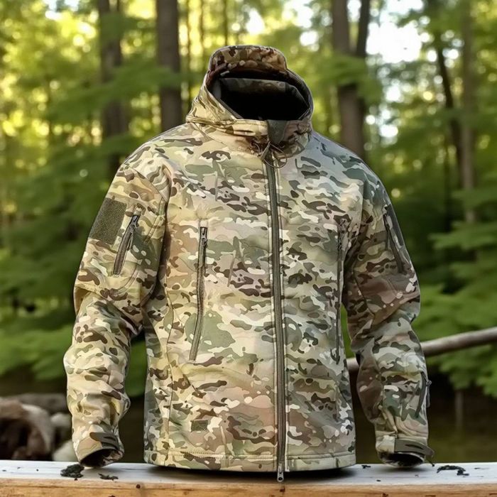 Тактична куртка комуфляж-Soft Shell Мультикам(Розмір М і L)