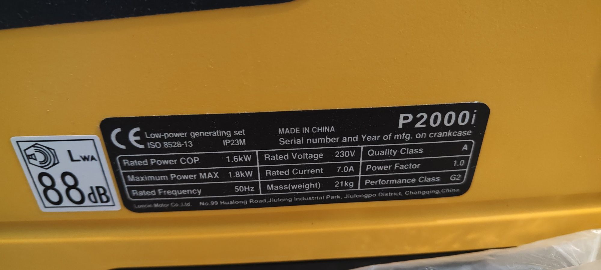 Agregat prądotwórczy Atlas Copco p2000i NOWY, f. Vat