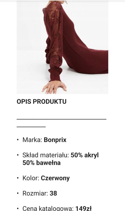 Sukienka z koronką 36/38