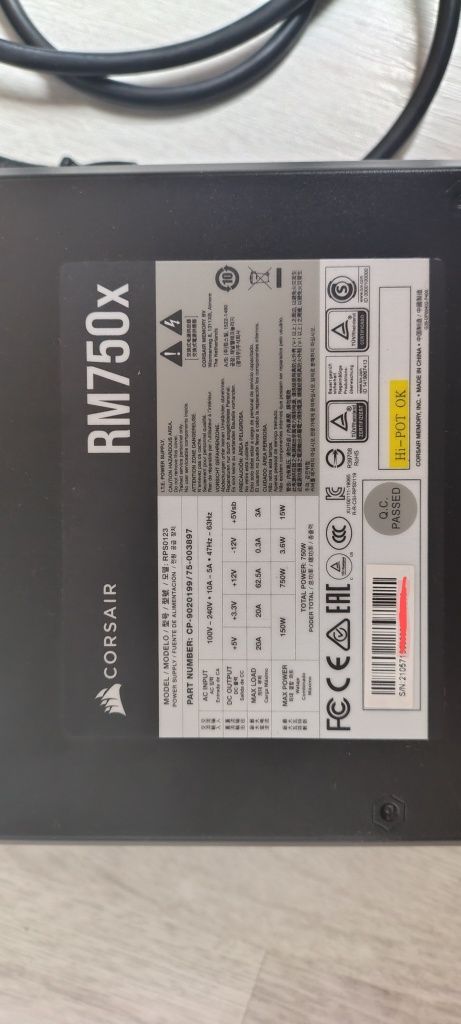 Corsair RM750x 80 plus Gold
