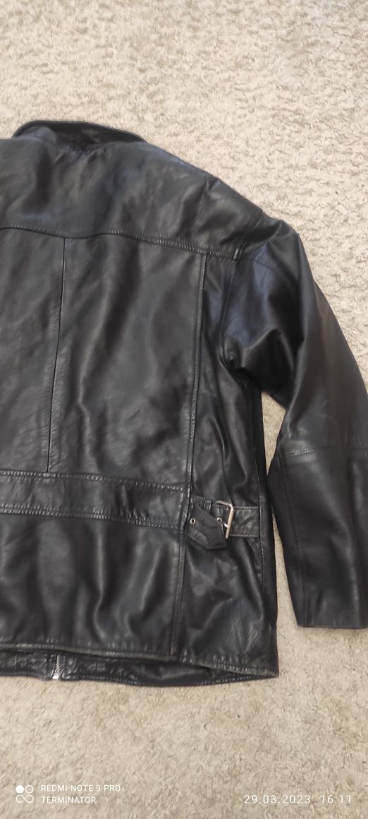 Куртка кожаная мужская чернаяl