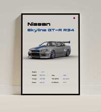 Plakat Nissan Skyline GT-R R34