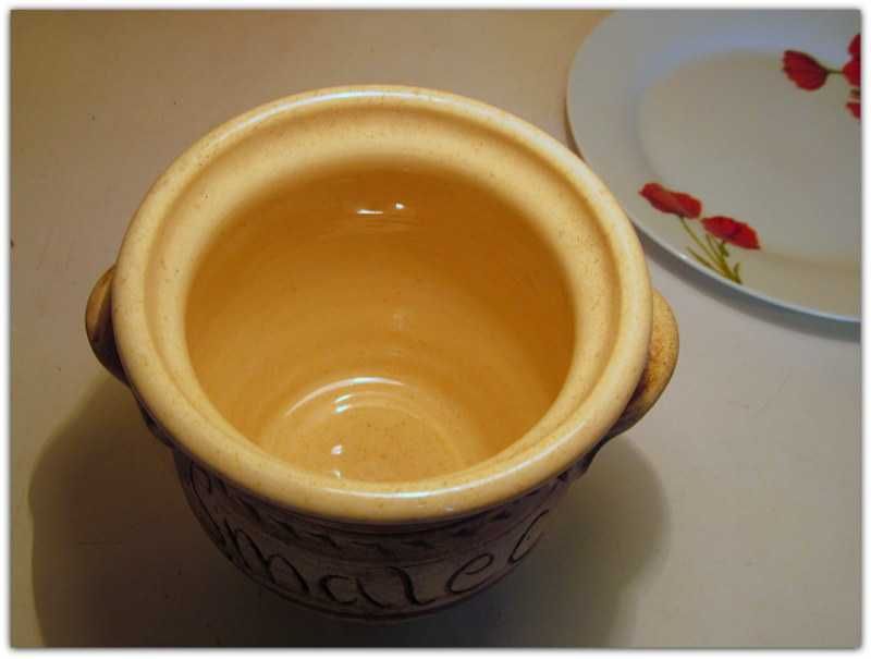 Naczynie dzbanek garnek ceramiczny na smalec bez pokrywki