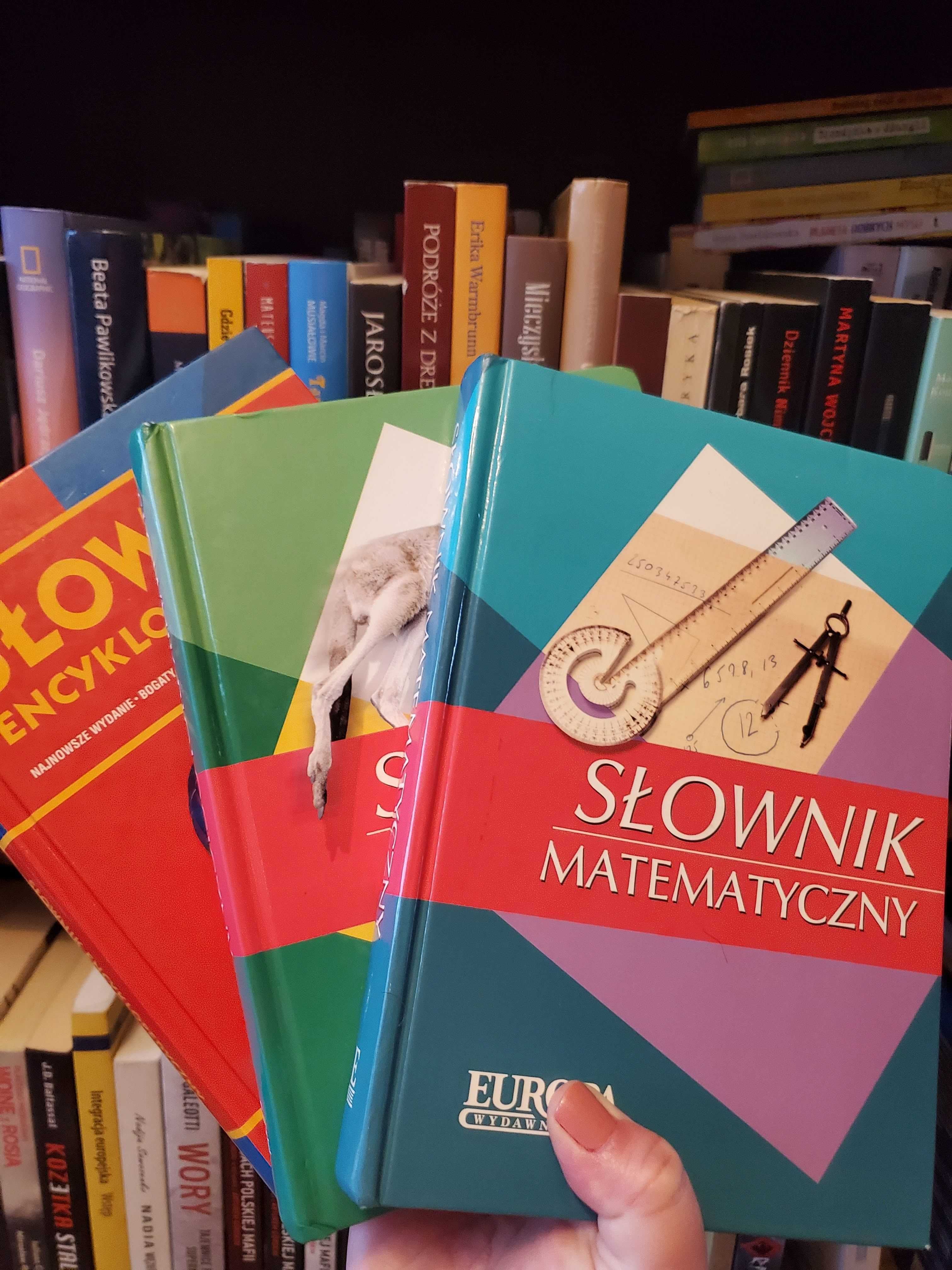 3 słowniki pomoce szkolne matematyczny biologiczny i fizyczny
