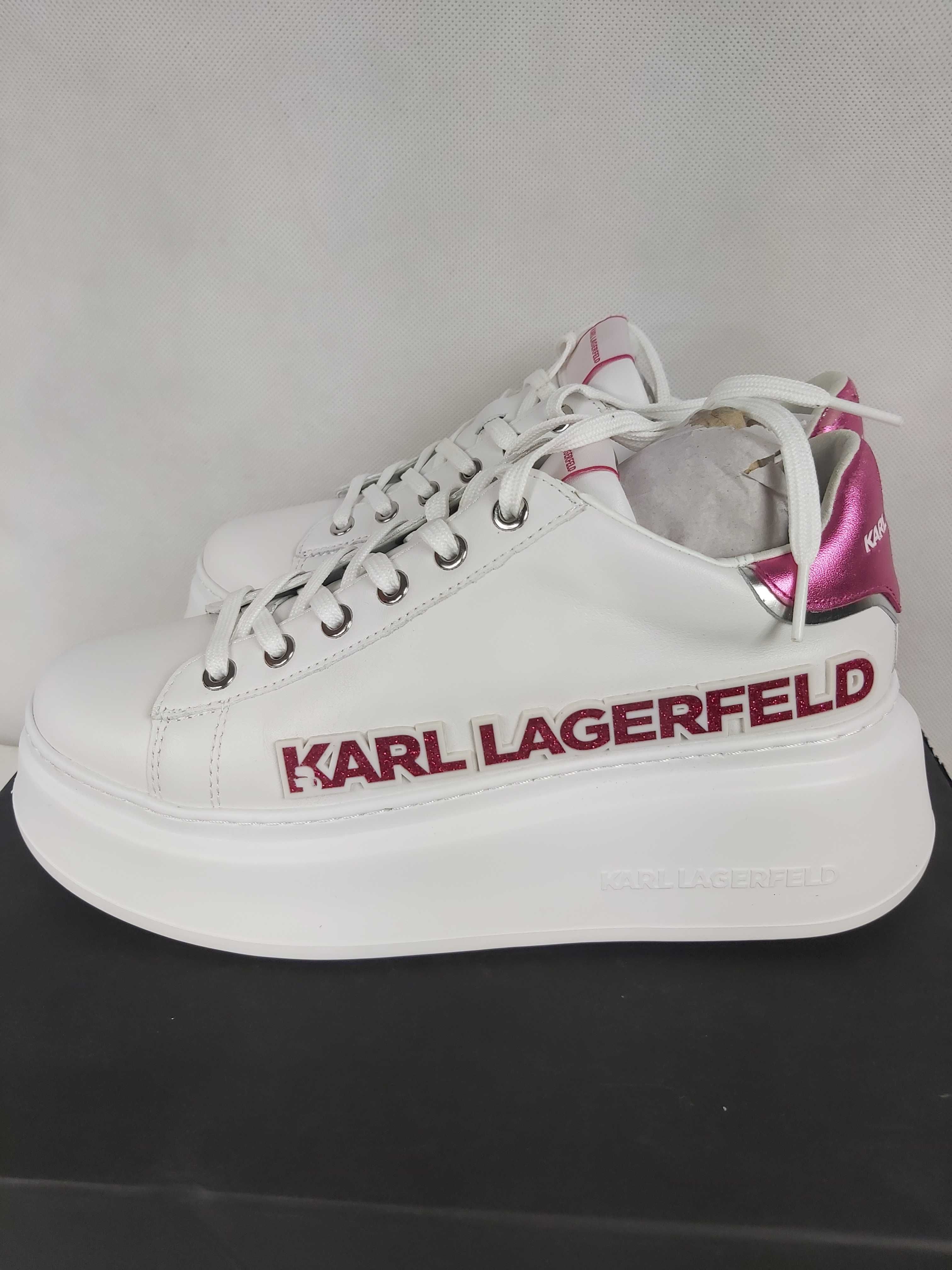 Skneakersy KARIL LAGERFELD  białe różowe 39 trampki anakapri