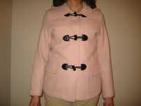 Parka de fazenda rosa com alamares senhora