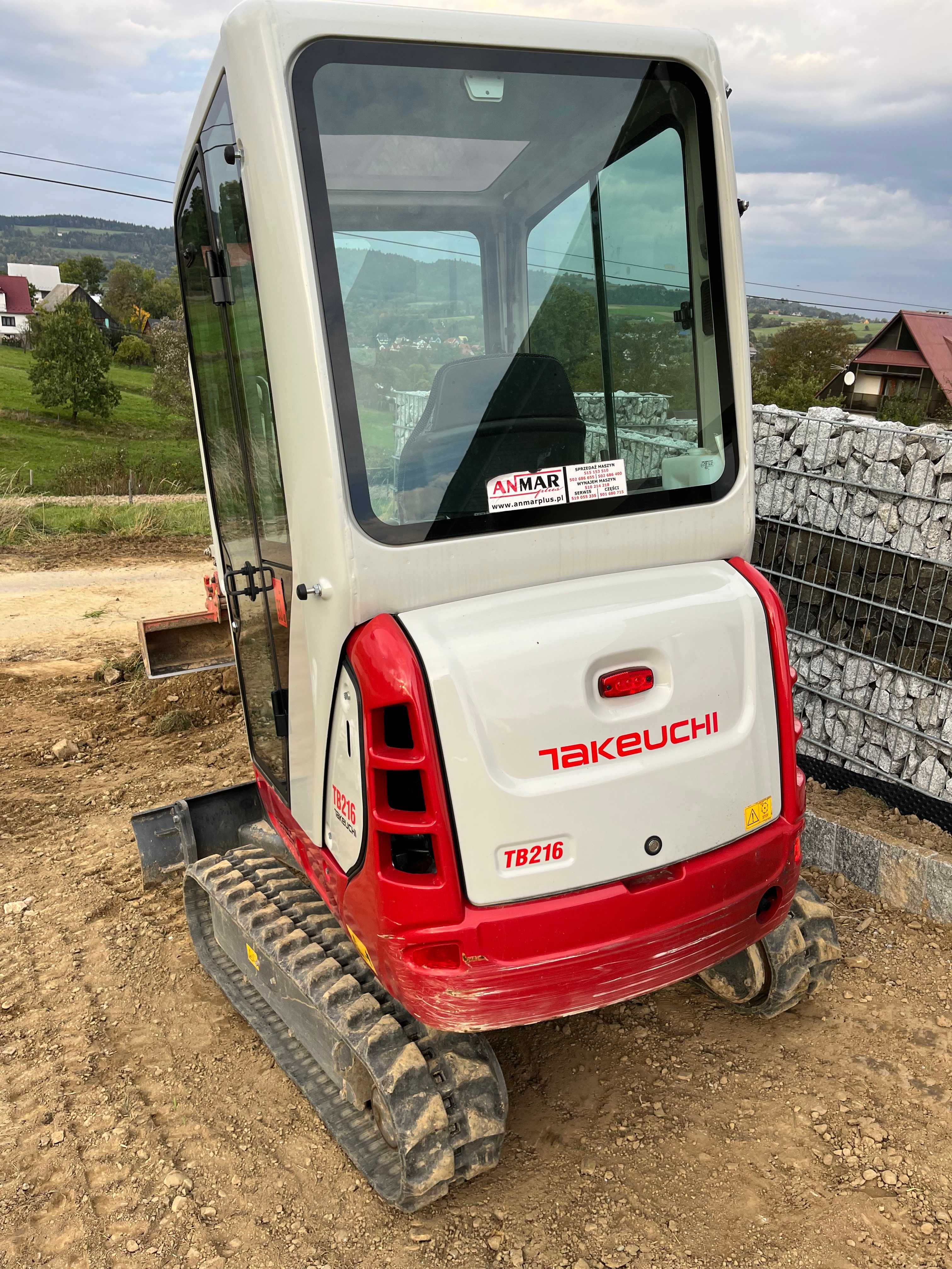 MiniKoparka Takeuchi TB216 jak nowa 350 MTh 2021 r.