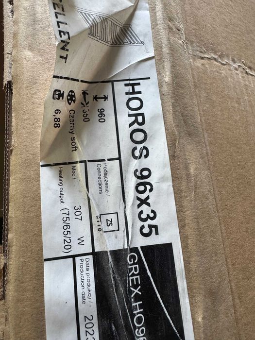 Grzejnik łazienkowy 96x35 czarny Horos Excellent - 450 zł