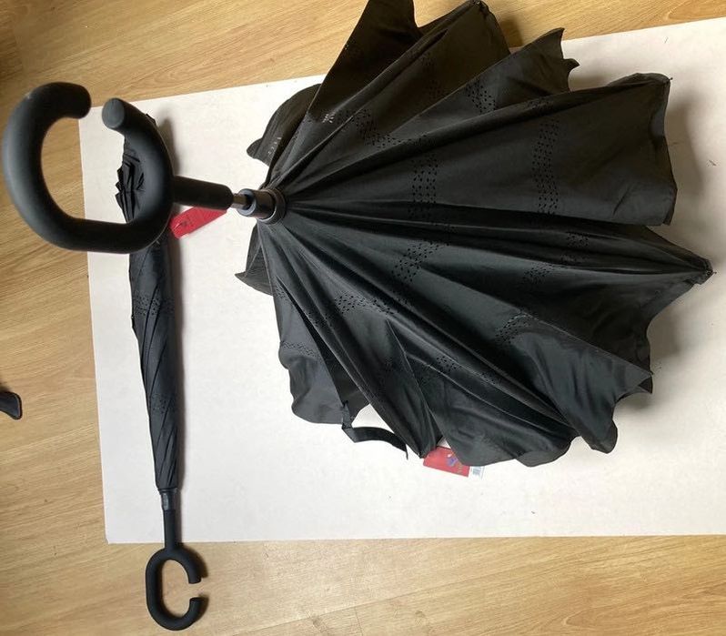 SWIFTs Duży parasol odwrotnie składany Czarny