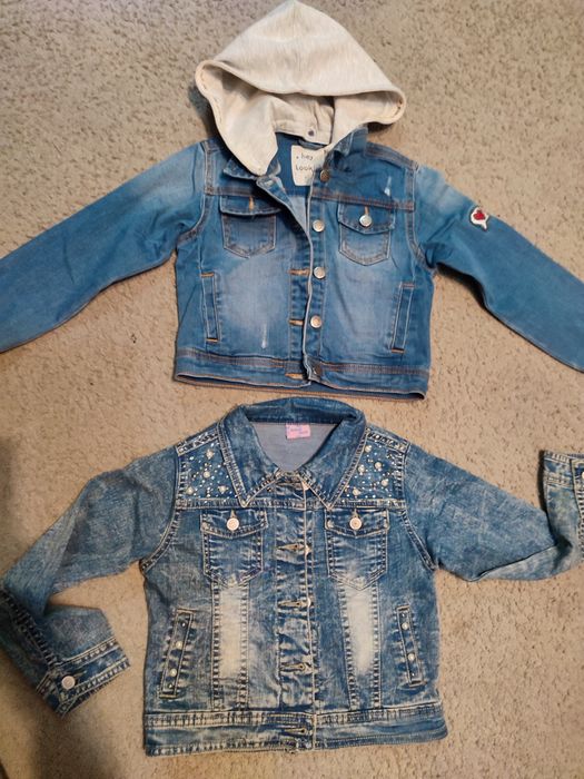 2 kurtki jeansowe r. 122/128