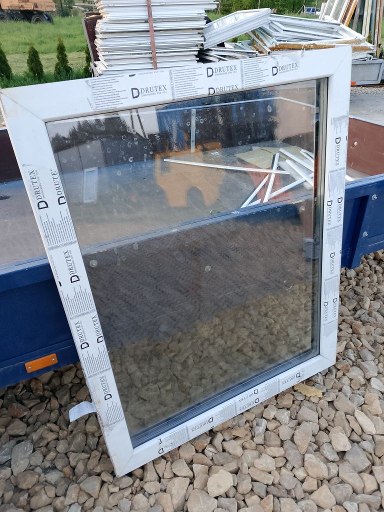 Okno 98x107 2szt 3-szybowe fix nowe Drutex plastikowe
