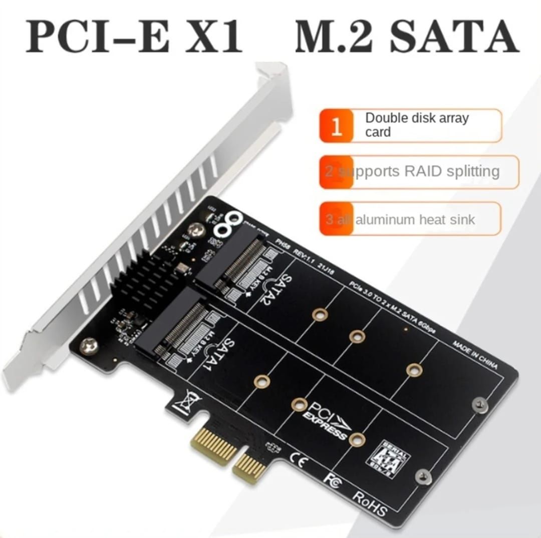 Переходник m2 sata x2 to pcie x1