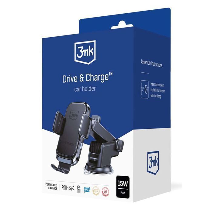 Uchwyt samochodowy z ładowarką indukcyjną na telefon 3mk Drive&Charge