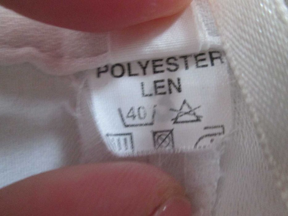 Białe spodnie szerokie nogawki z lnem len vintage S 36 jak NOWE