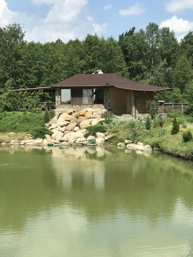 Дом в лесу на озере с камином под Киевом