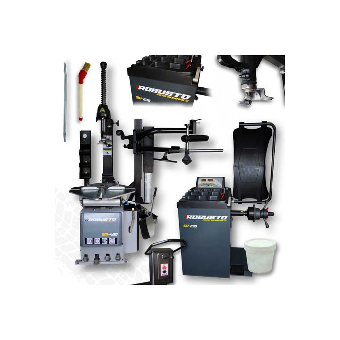 Zestaw wulkanizacyjny: Montażownica + Wyważarka Robusto 230V