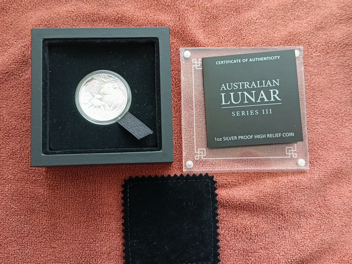 Срібна монета Австралії Lunar III - Рік Бика 2021 Australian Lunar Ox