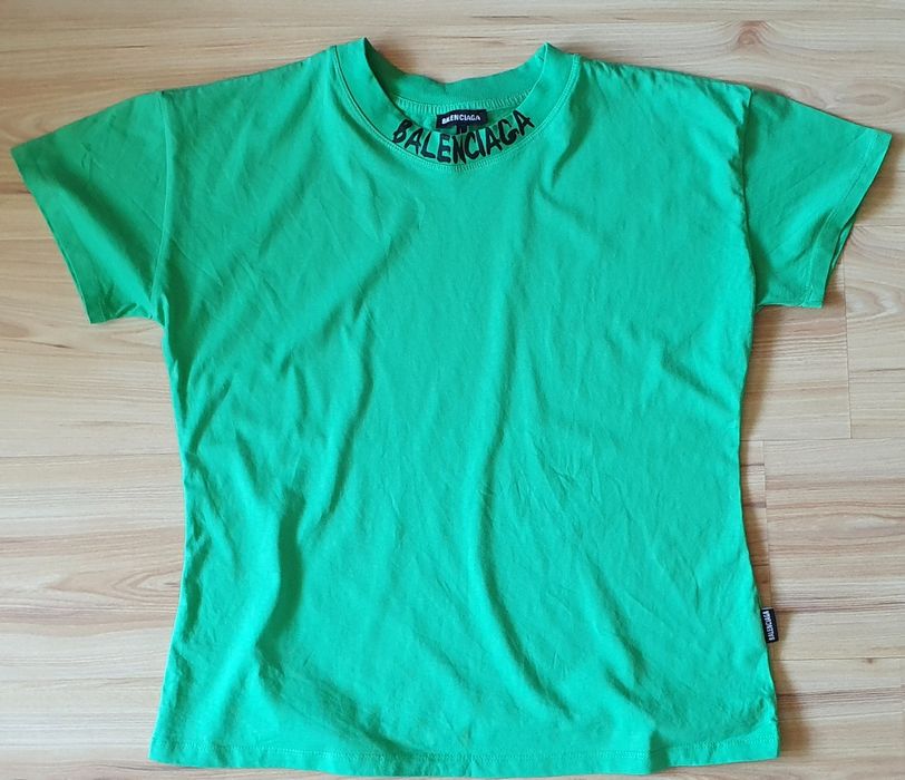 Bluzka jak nowa koszulka t-shirt Balenciaga zielona oversize S M L