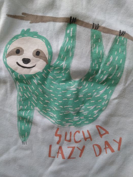 Pajacyk ze stoperami Zara leniwiec błękitny baby blue 86