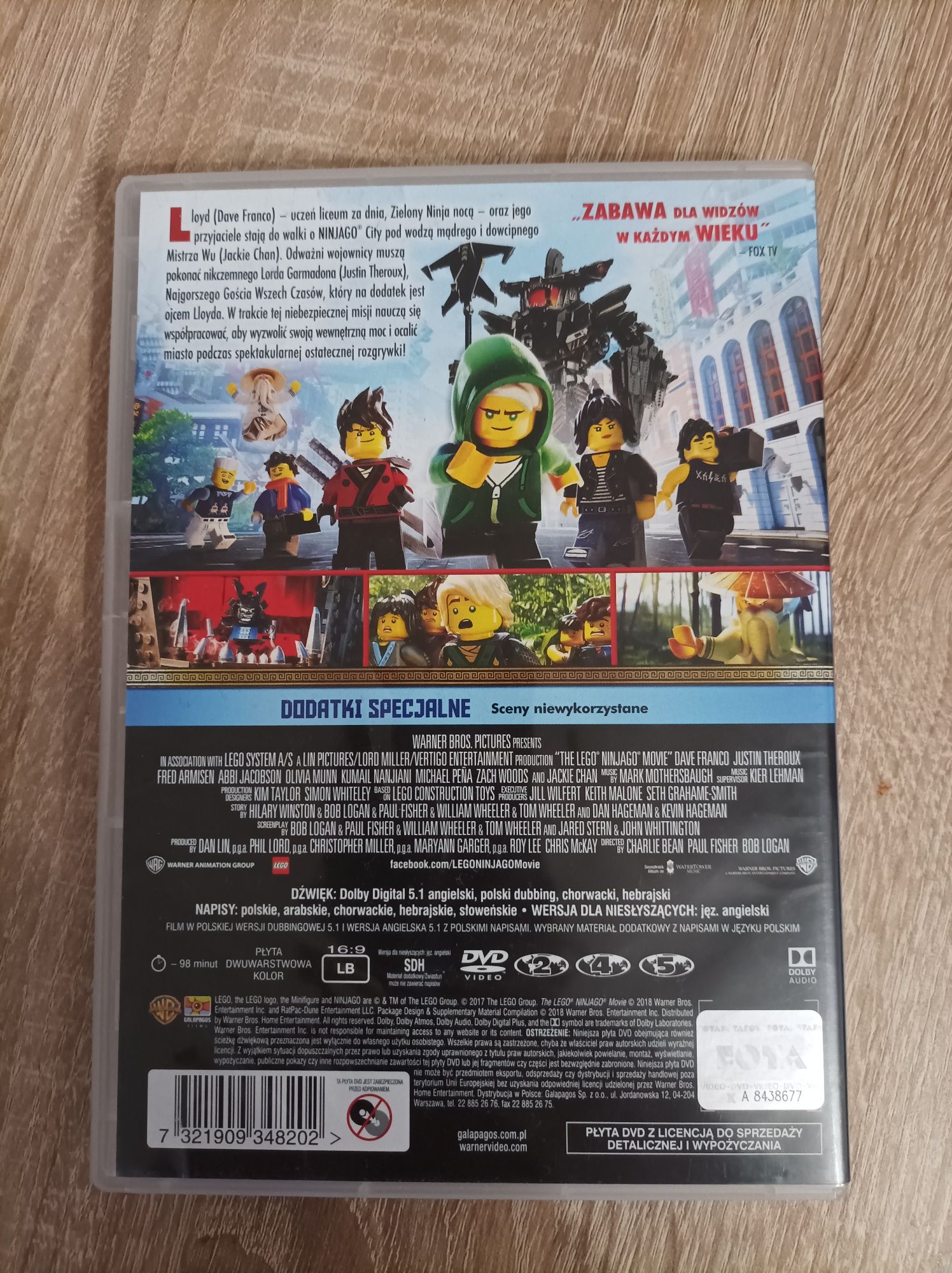 Lego ninjago film dvd