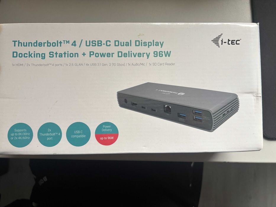 Stacja dokująca Thunderbolt 4 dual-display, e-gpu,czytnik kart, PD 96W