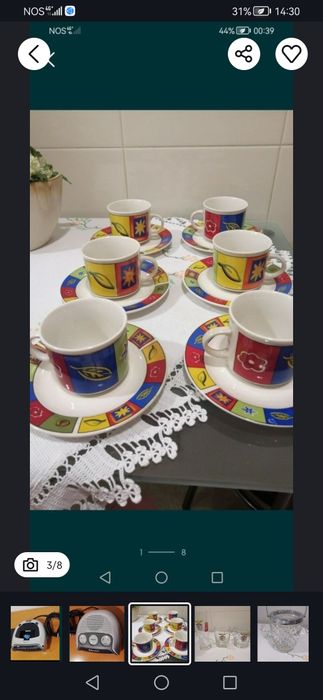 Chávenas almoçoadeiras +tupperware caixas de hambúrguer+peças vidro