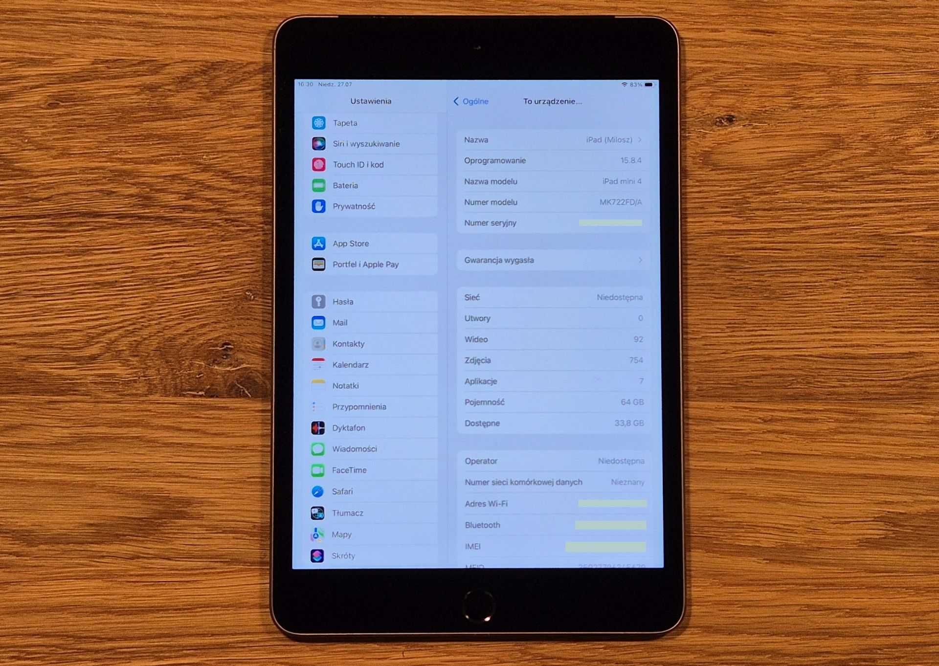 Apple iPad Mini 4 64GB A1550 Wi-Fi + Cellular LTE Komplet Szkło Gratis