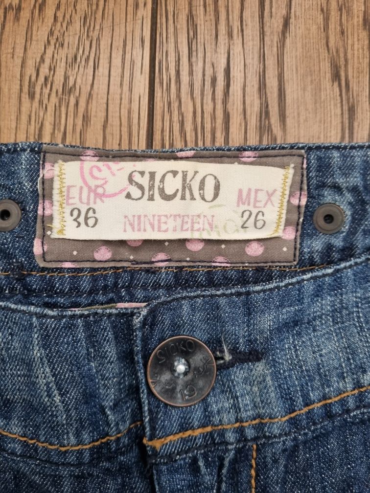 Jak Nowe! Spodnie jeansowe z kieszeniami, bojówki, Sicko 19, rozm 36