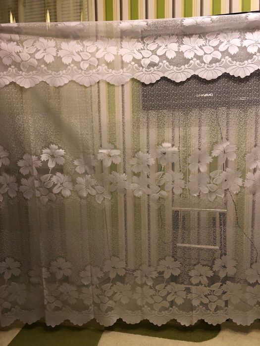 Тюль белая под прищепки 1,9м*2,5м / 1,9*2,1м