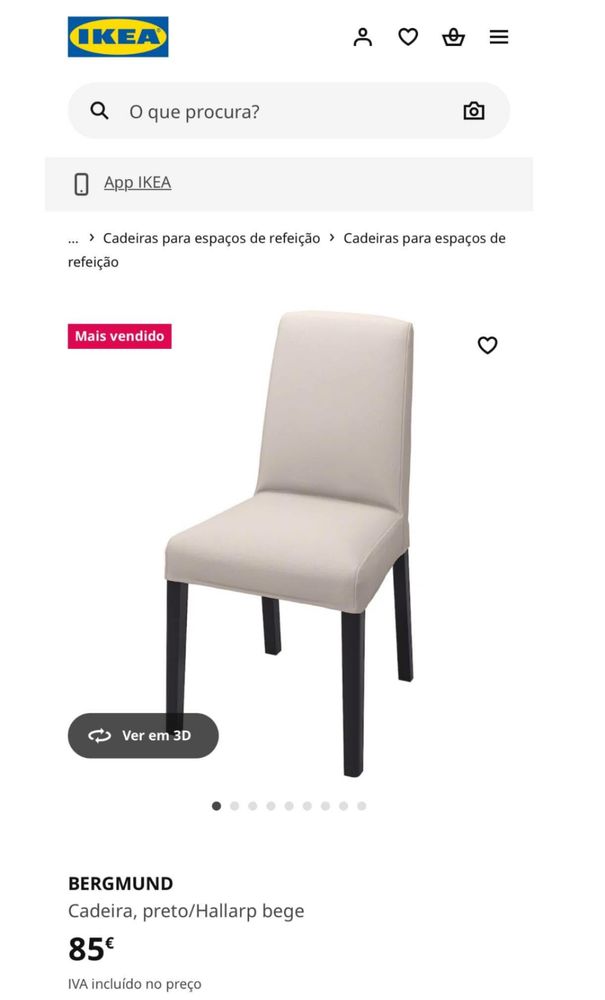 Conjunto com 6 Cadeiras de Jantar BERGMUND