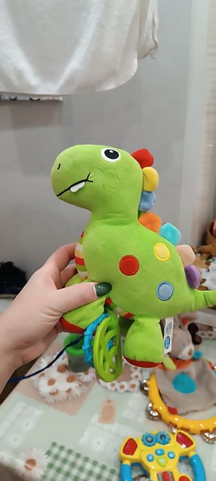 М'який динозаврик з  прорізувачами Limo Toy. ЯК НОВИЙ!