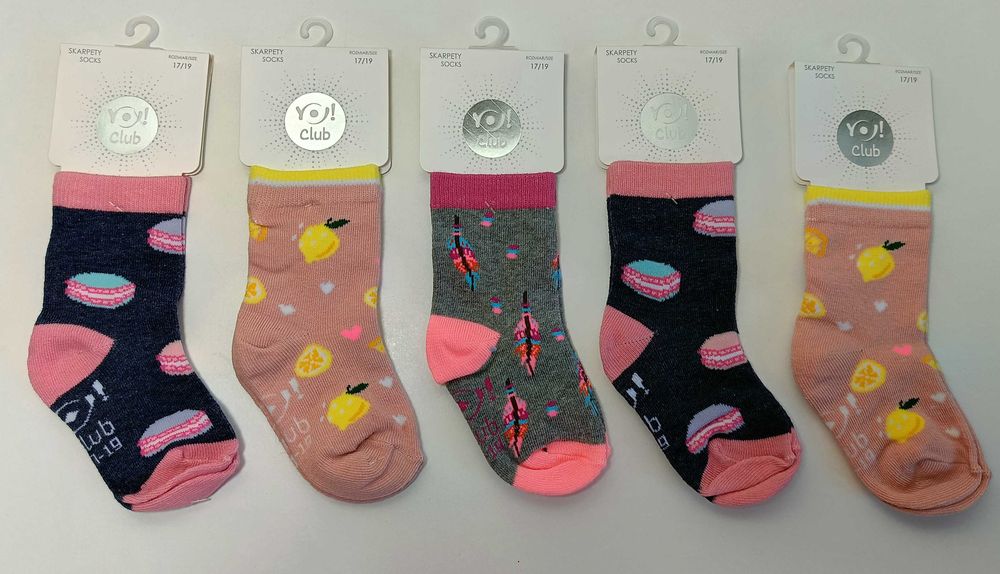 Skarpetki bawełniane niemowlęce rozm. EUR 17/19 5 par