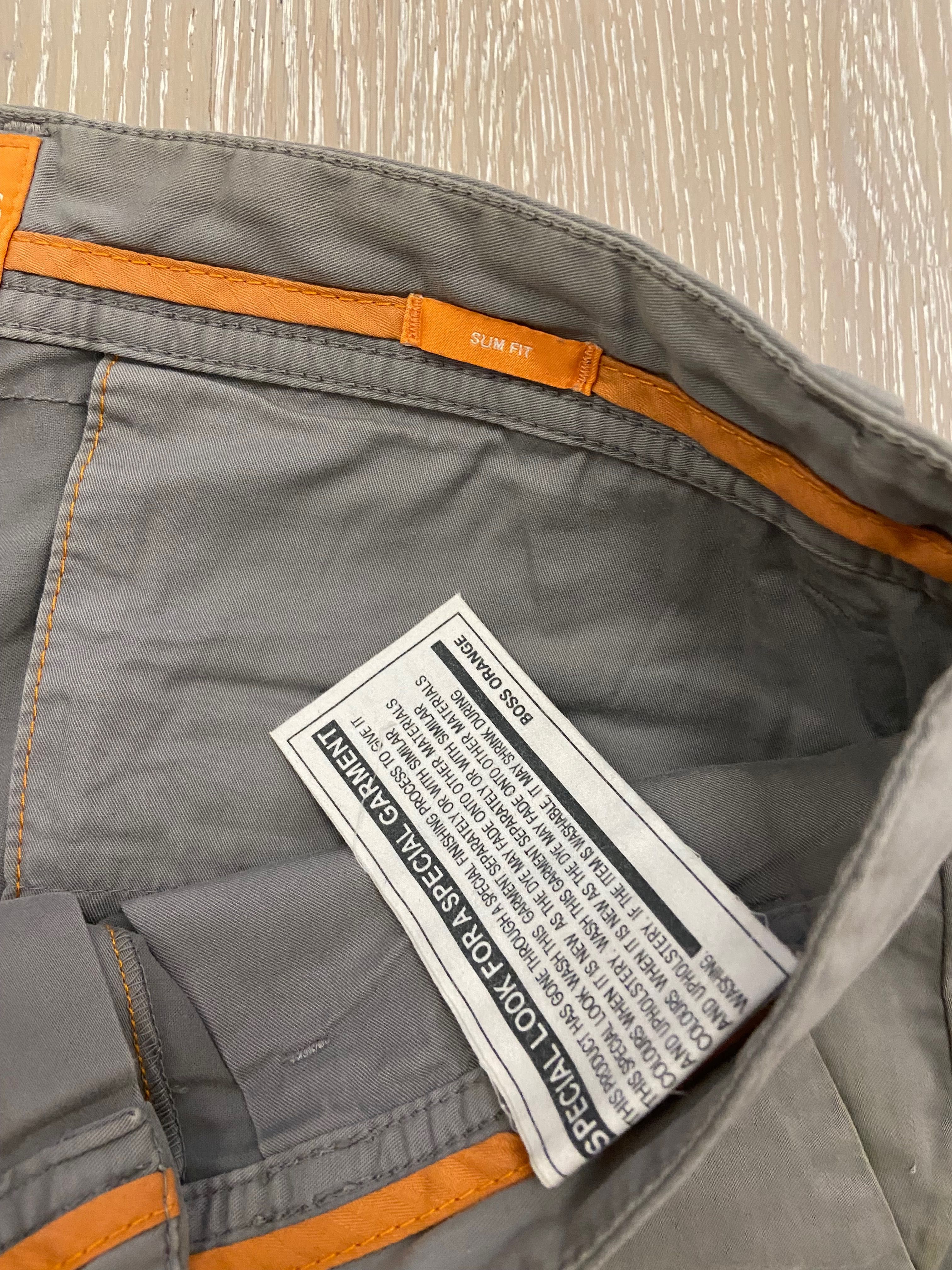 Boss orange męskie chinosy slim szare spodnie bawełniane S M