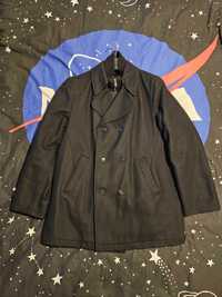 Płaszcz męski czarny wełniany L-XL (50-52), nieużywany, tanio!