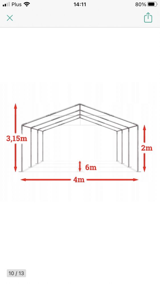 Wynajem namiotu plenerowego 4x6m 2-3,15m