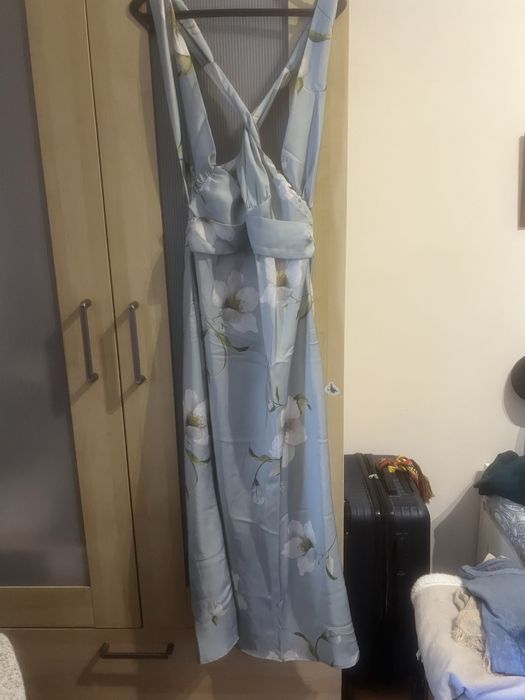 Vestido longo com flores