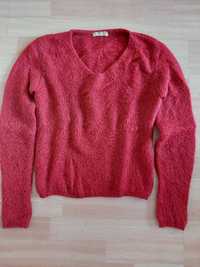 Sweter Promod czerwony z moherem rozmiar 38- 40