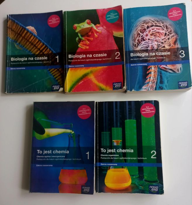 Biologia na czasie 1,2 i 3 oraz To jest chemia 1 i 2