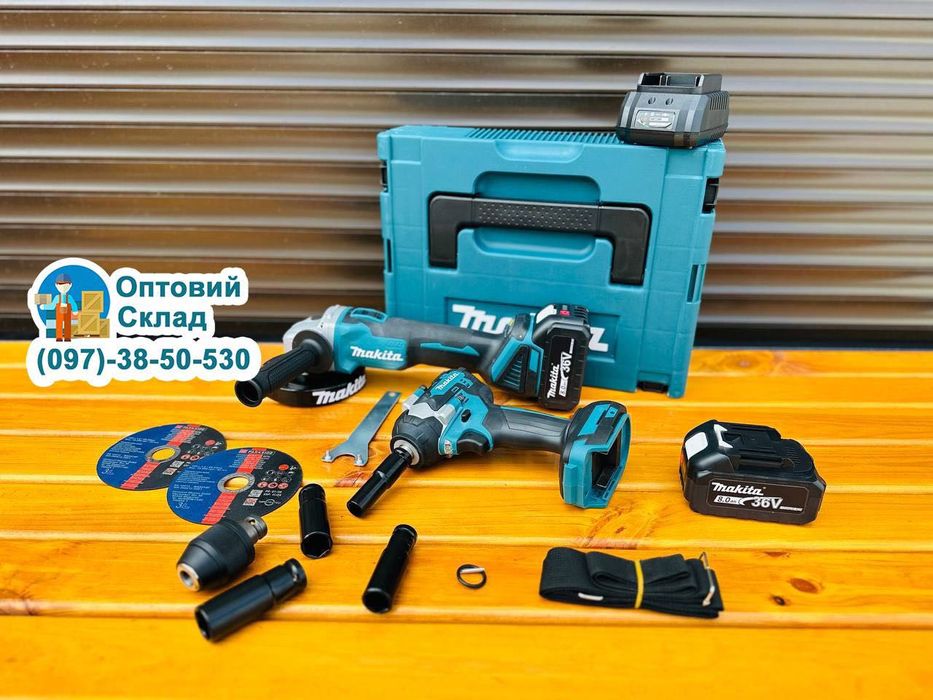 Набoр 2в1 Makita  Гайковерт DTW500 500Nm + Болгарка DGA504 9500об/хв