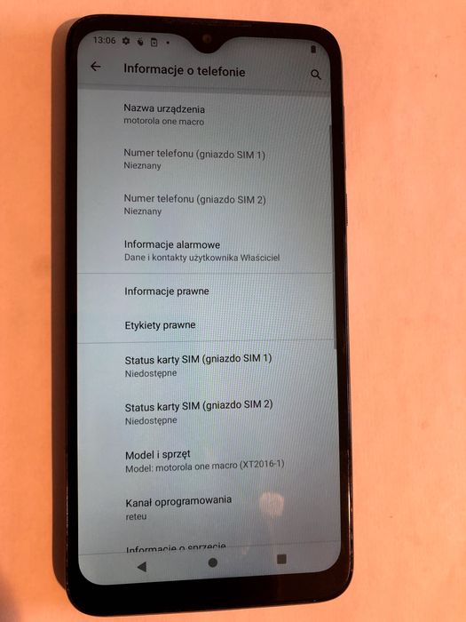 Motorola XT2016‑1 (One Macro) – używany, sprawny