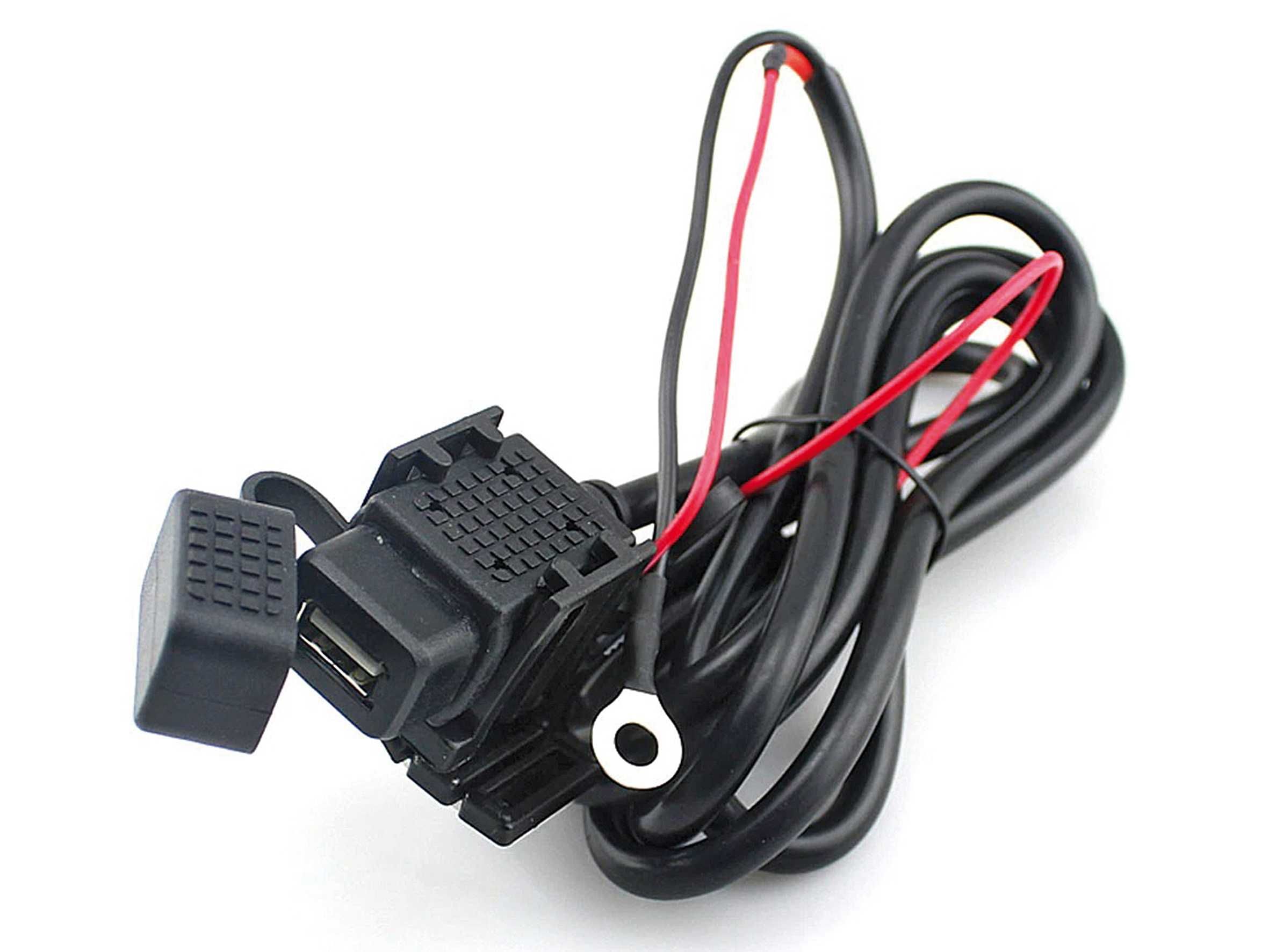 Carregador Universal 2.1A Motociclo Impermeável 1 USB com Fusível ABS