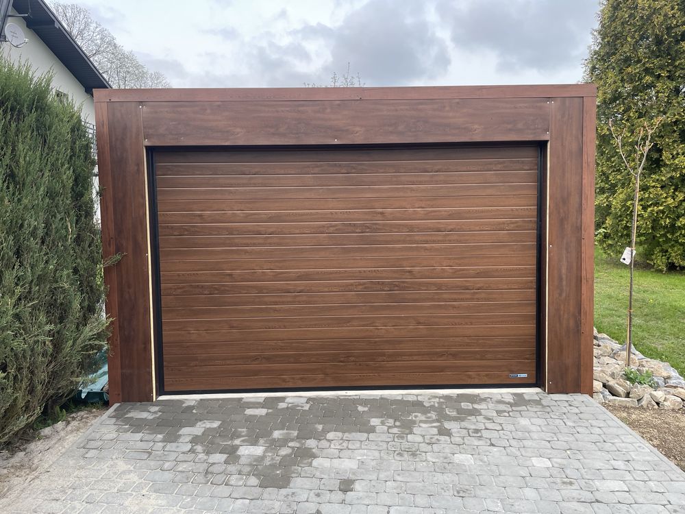 Brama garażowa segmentowa antracyt woodgrain 5000x2500