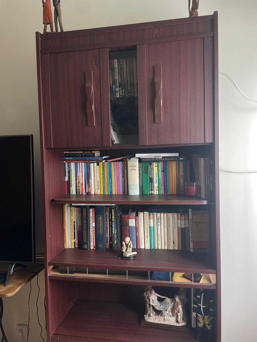Estantes (duas) com portas e vidro