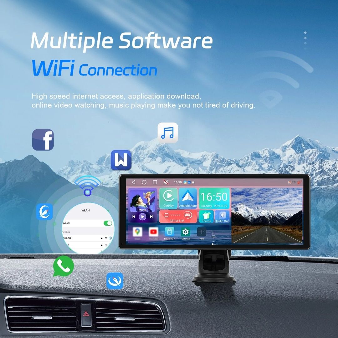 Rádio Portátil 11" CARPLAY Android Auto  2/32GB 8-core GPS WiFi novo